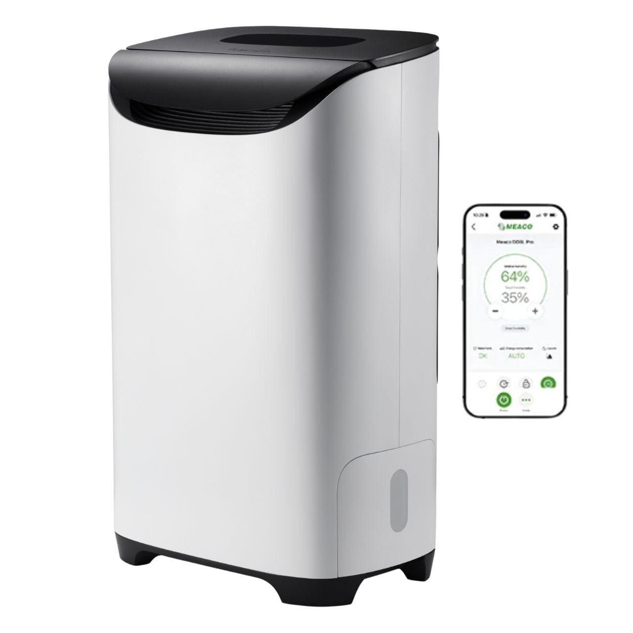 Meaco Portable Dehumidifier DD8L - Compact Desiccant Dehumidifier - Best For Small Homes & Spaces - Prevent Condensation, Mould & Damp - 18 x 35 x 50 cm White