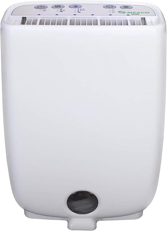 Meaco Portable Dehumidifier DD8L - Compact Desiccant Dehumidifier - Best For Small Homes & Spaces - Prevent Condensation, Mould & Damp - 18 x 35 x 50 cm White