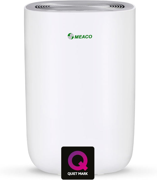 Meaco MeacoDry ABC Dehumidifier (Silver) 10L - Ultra Quiet Dehumidifier - Energy Efficient Electric Compressor Dehumidifier for home - Removes Condensation & Damp, prevents Mould