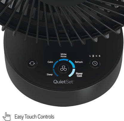 Honeywell QuietSet 5 Oscillating Table Fan, Black - Personal and Small Room Fan with Quiet Operation and 5 Levels of Power and Sound