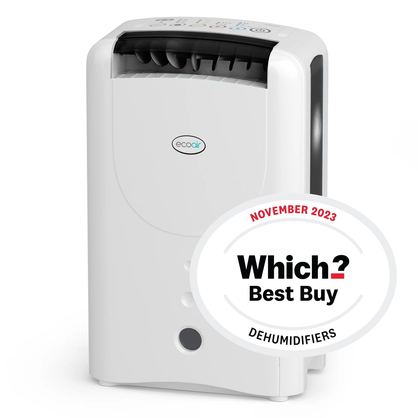 EcoAir DD1 Simple MK3 Black Desiccant Dehumidifier | Rotary Dial | 7.5 L/Day | Quiet 34dBA | Anti Bacterial Filter | Laundry | 6Kg | Home Garage Basement Boat
