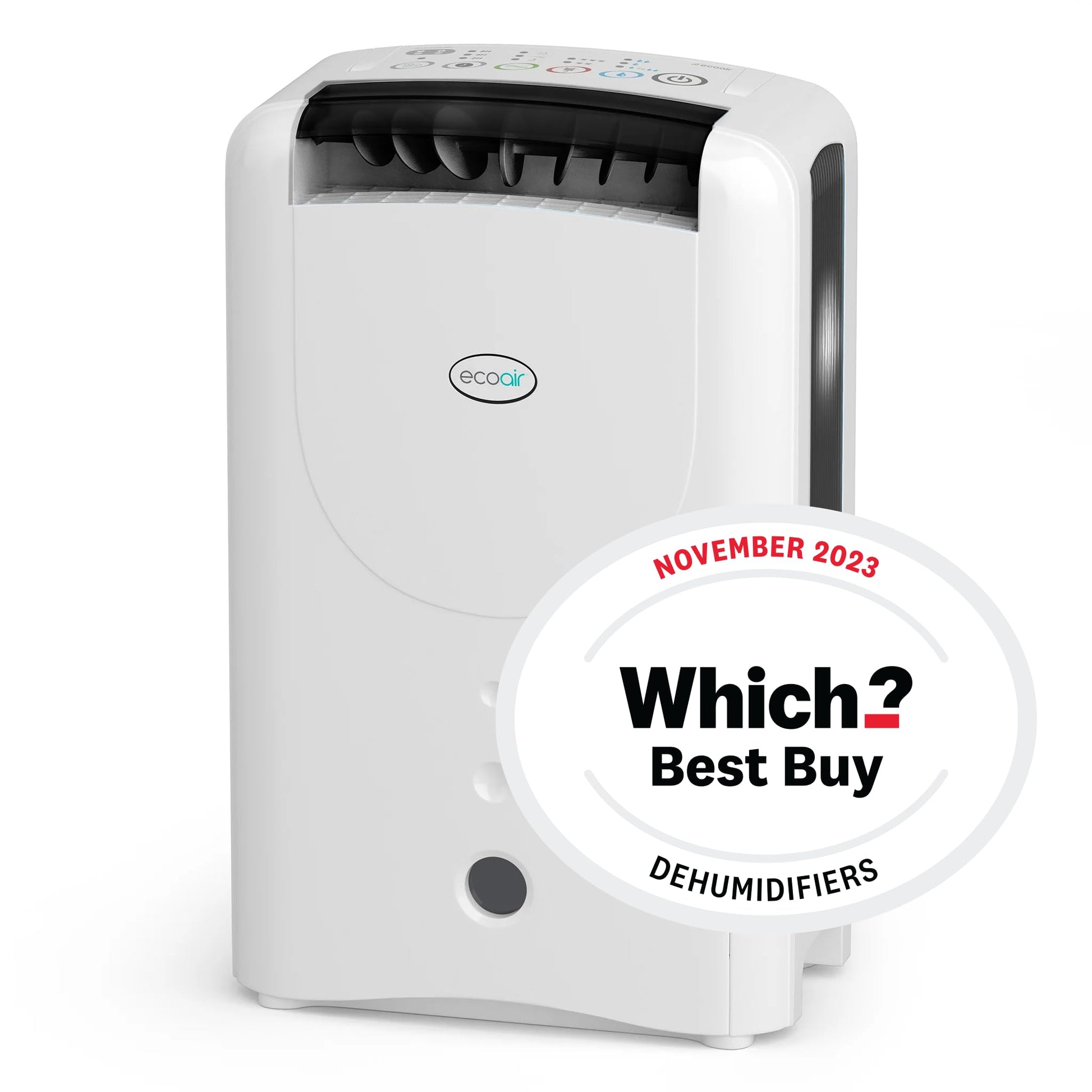 EcoAir DD1 Simple MK3 Black Desiccant Dehumidifier | Rotary Dial | 7.5 L/Day | Quiet 34dBA | Anti Bacterial Filter | Laundry | 6Kg | Home Garage Basement Boat