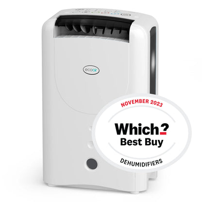 EcoAir DD1 Simple MK3 Black Desiccant Dehumidifier | Rotary Dial | 7.5 L/Day | Quiet 34dBA | Anti Bacterial Filter | Laundry | 6Kg | Home Garage Basement Boat