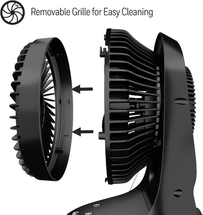 Honeywell QuietSet 5 Oscillating Table Fan, Black - Personal and Small Room Fan with Quiet Operation and 5 Levels of Power and Sound