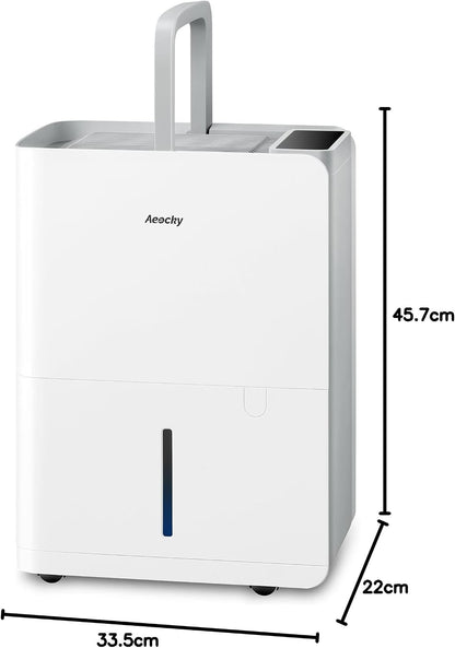 AEOCKY Max 25L/d Dehumidifier for Home, Applicable to 200m³ (50m²), Smart Compressor Dehumidifier with Drain Hose, for Drying Clothes, Bedroom, Bathroom, Basement