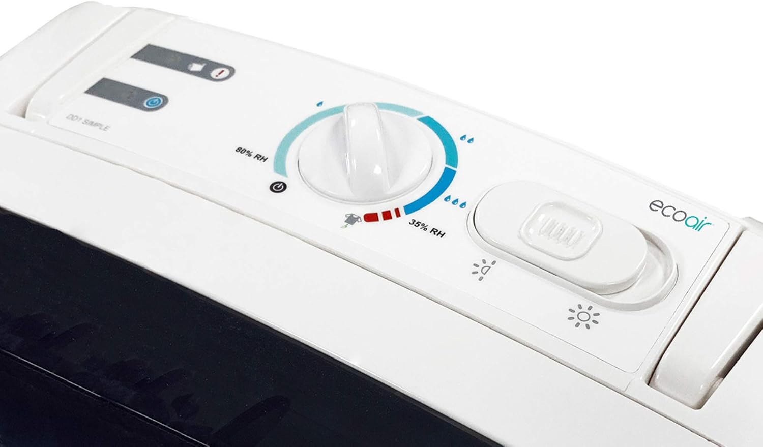 EcoAir DD1 Simple MK3 Black Desiccant Dehumidifier | Rotary Dial | 7.5 L/Day | Quiet 34dBA | Anti Bacterial Filter | Laundry | 6Kg | Home Garage Basement Boat
