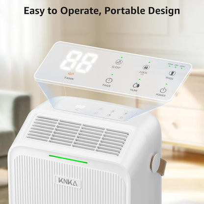 Dehumidifier, 16L/Day, Quiet Dehumidifiers for Home, Low Energy Consumption, 3L Large Water Tank, Laundry Mode, Sleep Mode, Real-Time Humidity Indicator Light, For Laundry Room, Bedroom, Basement