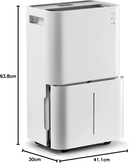 HUMILABS 20L Dehumidifiers for Home, Drying Clothes, 24H Timer, Low Energy, 4L Water Tank, Sleep Mode, Air Purification, Drain Hose, Auto Defrosting, Child Lock, Continuous Drainage