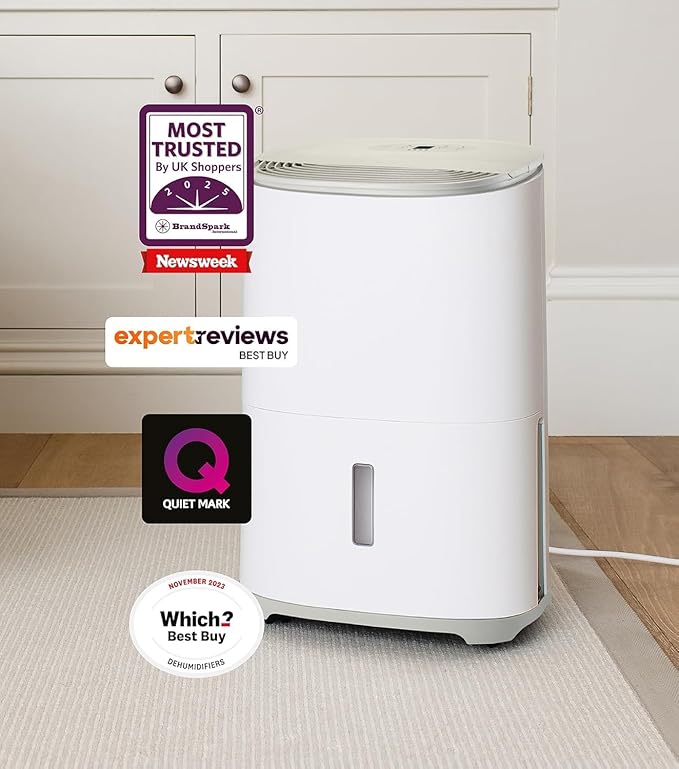 MeacoDry Arete One 6L Dehumidifier & HEPA Air Purifier – Warm Pebble | Quiet, Low Energy, Laundry Mode