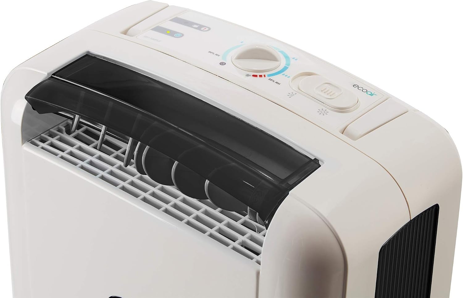 EcoAir DD1 Simple MK3 Black Desiccant Dehumidifier | Rotary Dial | 7.5 L/Day | Quiet 34dBA | Anti Bacterial Filter | Laundry | 6Kg | Home Garage Basement Boat