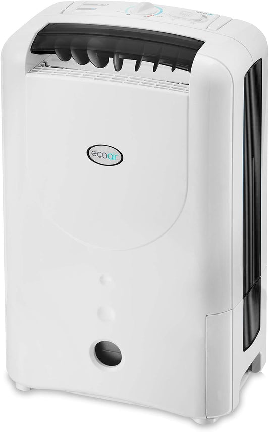 EcoAir DD1 Simple MK3 Black Desiccant Dehumidifier | Rotary Dial | 7.5 L/Day | Quiet 34dBA | Anti Bacterial Filter | Laundry | 6Kg | Home Garage Basement Boat