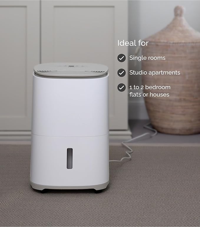 MeacoDry Arete One 10L Dehumidifier & HEPA Air Purifier – Warm Pebble