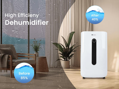 PureMate​ 20L Dehumidifier ​for Home, Adjustable​ Humidity Sensor​, Digital Display​, Large 6.5L​ Tank​, Continuous Drainage, Sleep Mode,​ Laundry Drying​, 24H Timer​, Ideal for Damp​ & Condensation