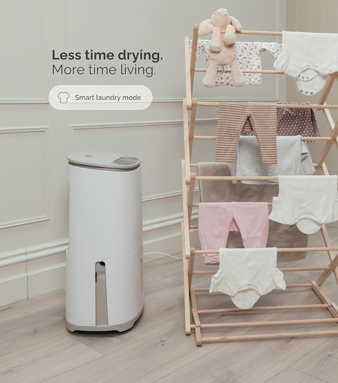 MeacoDry Arete One 10L Dehumidifier & HEPA Air Purifier – Warm Pebble