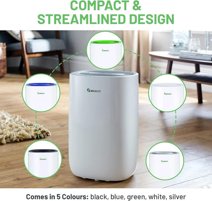 Meaco MeacoDry ABC Dehumidifier (Silver) 10L - Ultra Quiet Dehumidifier - Energy Efficient Electric Compressor Dehumidifier for home - Removes Condensation & Damp, prevents Mould