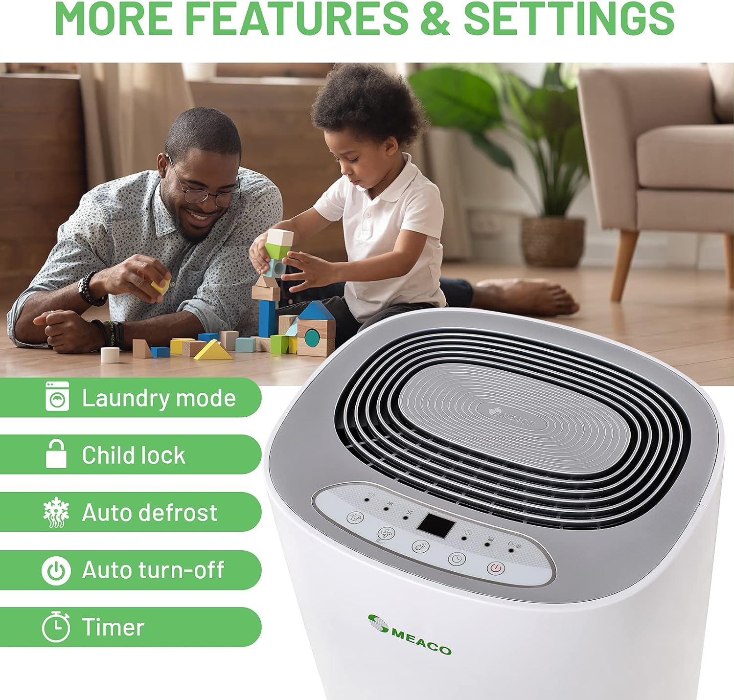 Meaco MeacoDry ABC Dehumidifier (Silver) 10L - Ultra Quiet Dehumidifier - Energy Efficient Electric Compressor Dehumidifier for home - Removes Condensation & Damp, prevents Mould