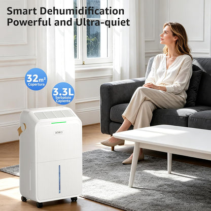 Dehumidifier, 16L/Day, Quiet Dehumidifiers for Home, Low Energy Consumption, 3L Large Water Tank, Laundry Mode, Sleep Mode, Real-Time Humidity Indicator Light, For Laundry Room, Bedroom, Basement